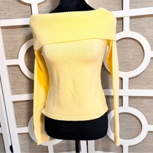 *NWT!  MUSE Yellow Off-Shoulder Sweater, SZ-M